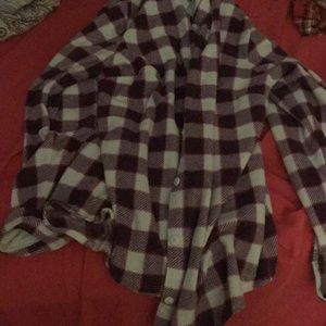 Plaid purple long sleeve t-shirt.